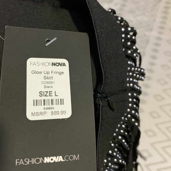 Fringed, studded skirt black - Picture 4 of 4